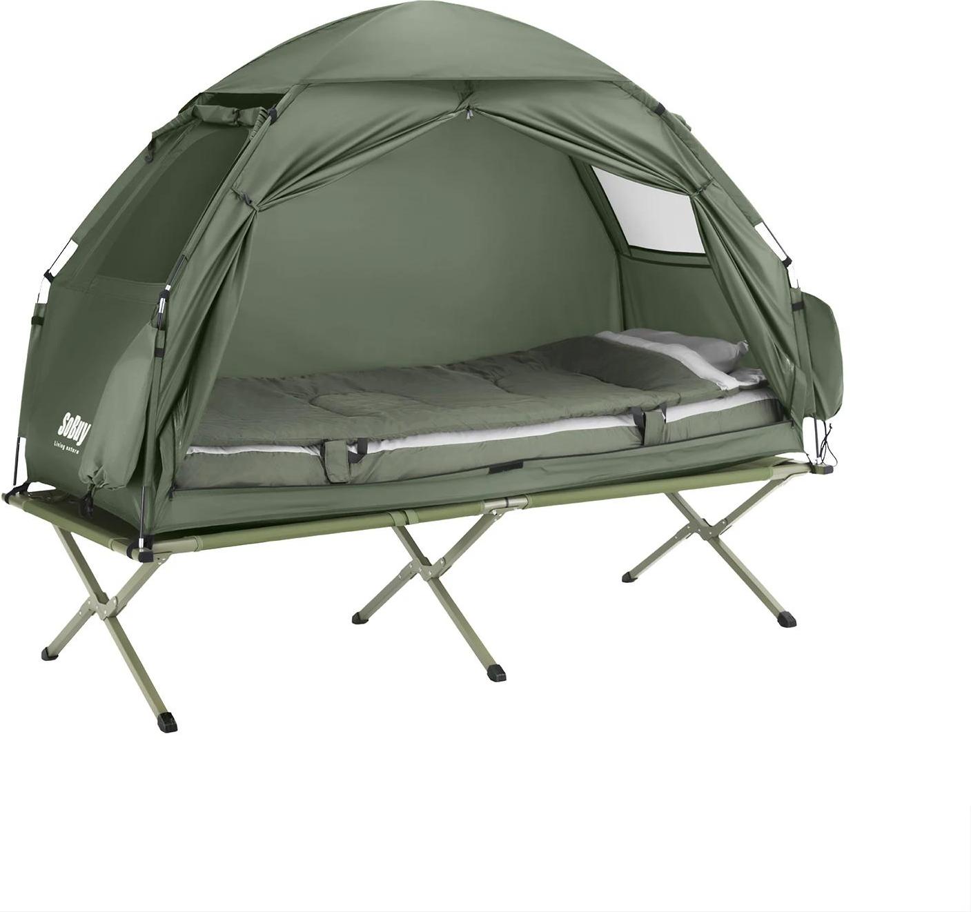 OGS32, 1-Person Iglu-Zelt, 4-in-1 Strand/Camping, mit Tragetasche & elektrischer Luftpumpe, grün