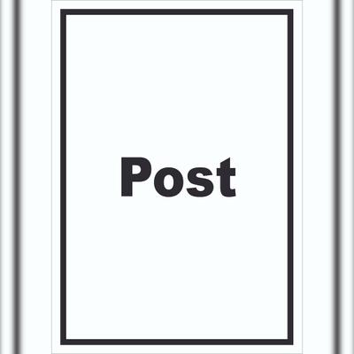 HB-Druck Post Schild mit Text Annahme Brief Paket hochkant A4 Rückseite selbstklebend