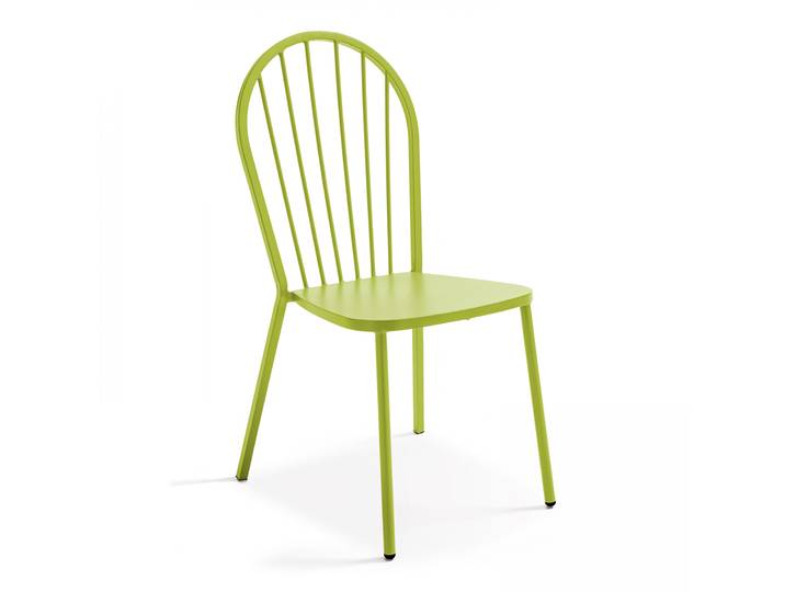 Oviala - Chaise de jardin bistrot parisien en métal ajourée et design