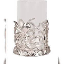 DELUKE Kerzenhalter PAUL Aluminium Silber 33,5x24,5x24,5cm Dekoration Wohnzimmer Büro