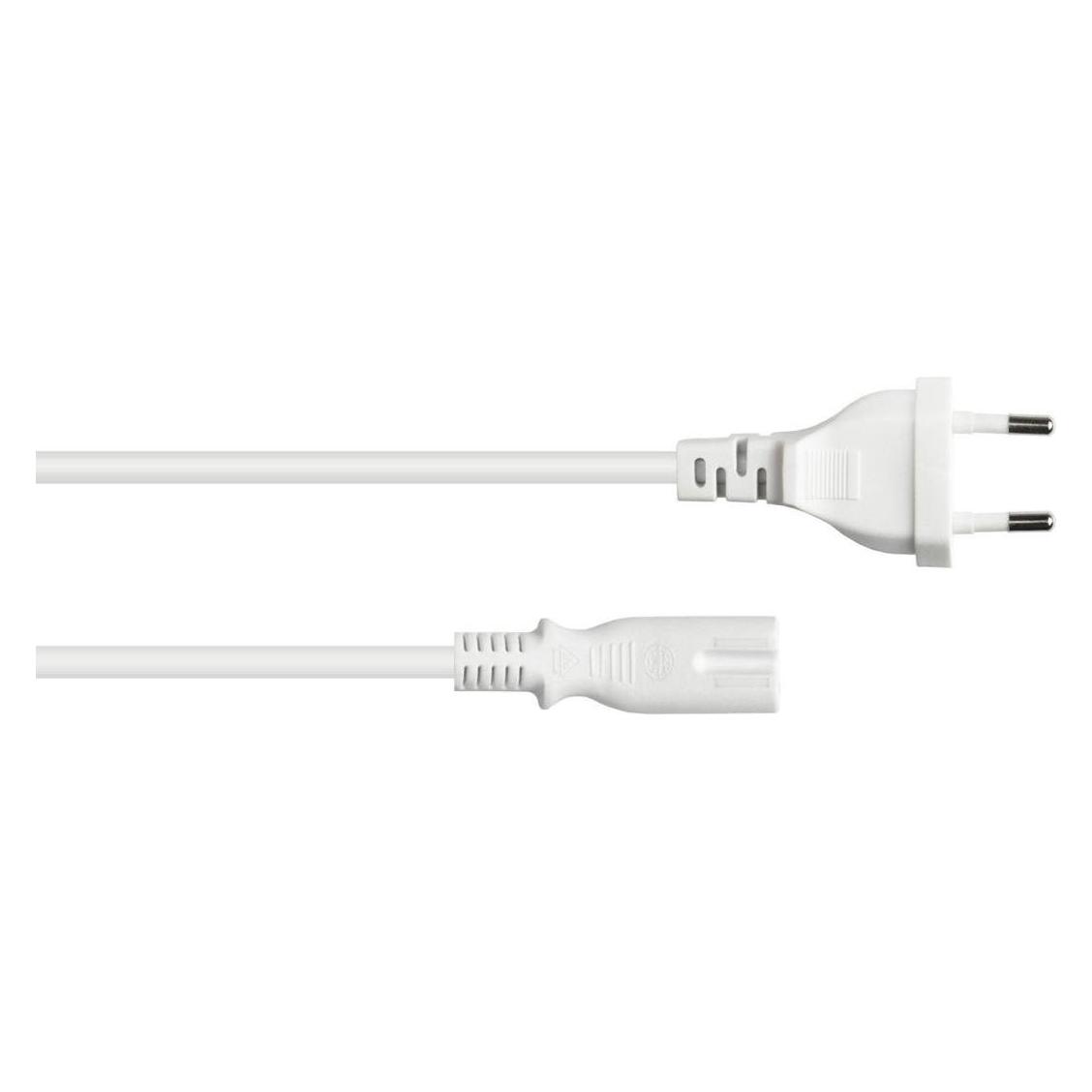 Varia Euro-Netzkabel Euro-Stecker Typ C an C7Euro 8 Buchse, wei, 0,75mm, 0,5m (0.50 m) (SK0370-W005)