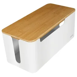 LogiLink KAB0075 - Logitech Kabelbox mit Bambus-Deckel