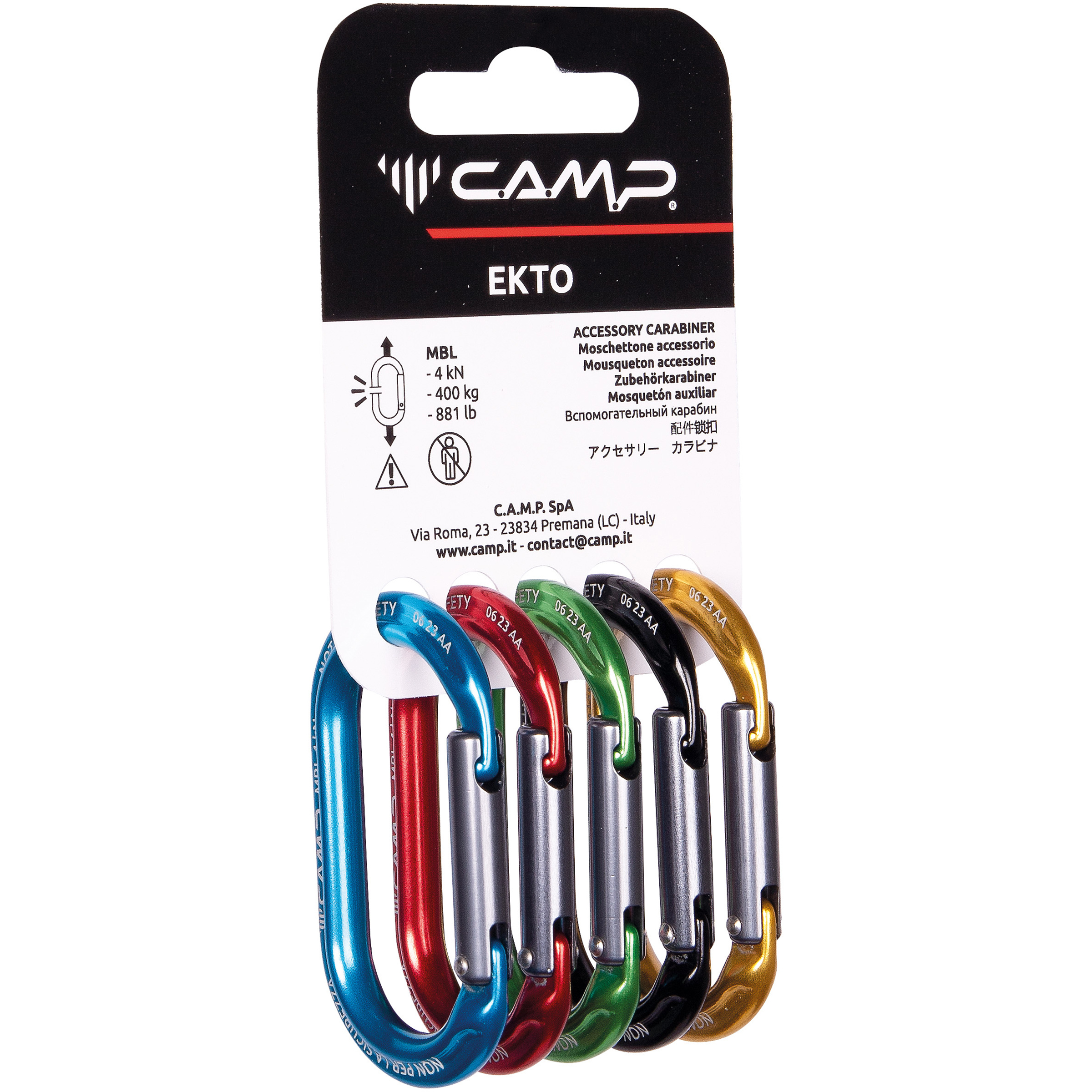 Camp Rack Pack Ekto 5er Pack Karabiner Karabiner mehrfarbig