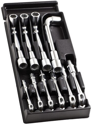 Module 10 clés à pipe débouchées en plateau thermoformé FACOM MOD.75-1PB