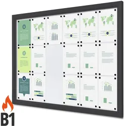 Schaukasten außen IP56 18x A4 anthrazit grau, ESG Sicherheitsglas B1 wetterfest Schaukasten aussen 18xA4