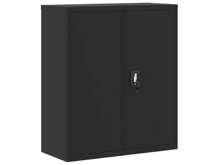 HBBMGYD Aktenordner, Stahl, 90 x 40 x 105 cm, mit 2 verstellbaren Abschließbarer Schrank, pulverbeschichtet, Wandmontage, Ordneraufbewahrung, elegantes schwarzes Design