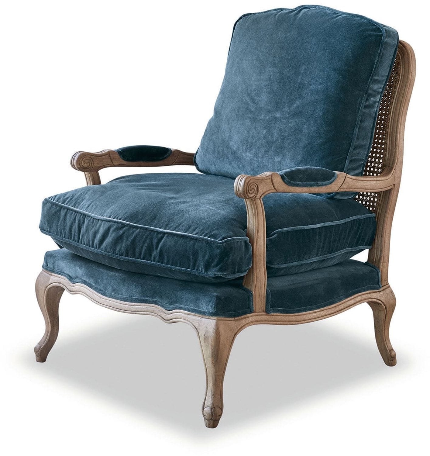 Loberon Fauteuil Corlay blauw/bruin