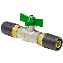 Steckfitting, Pipetec, Kugelhahn für Trinkwasser, grün, DVGW-Zulassung (Ausführung: 16 mm)