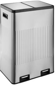 Jiallo Stainless steel 2 compartments garbage and recycling bins 60L