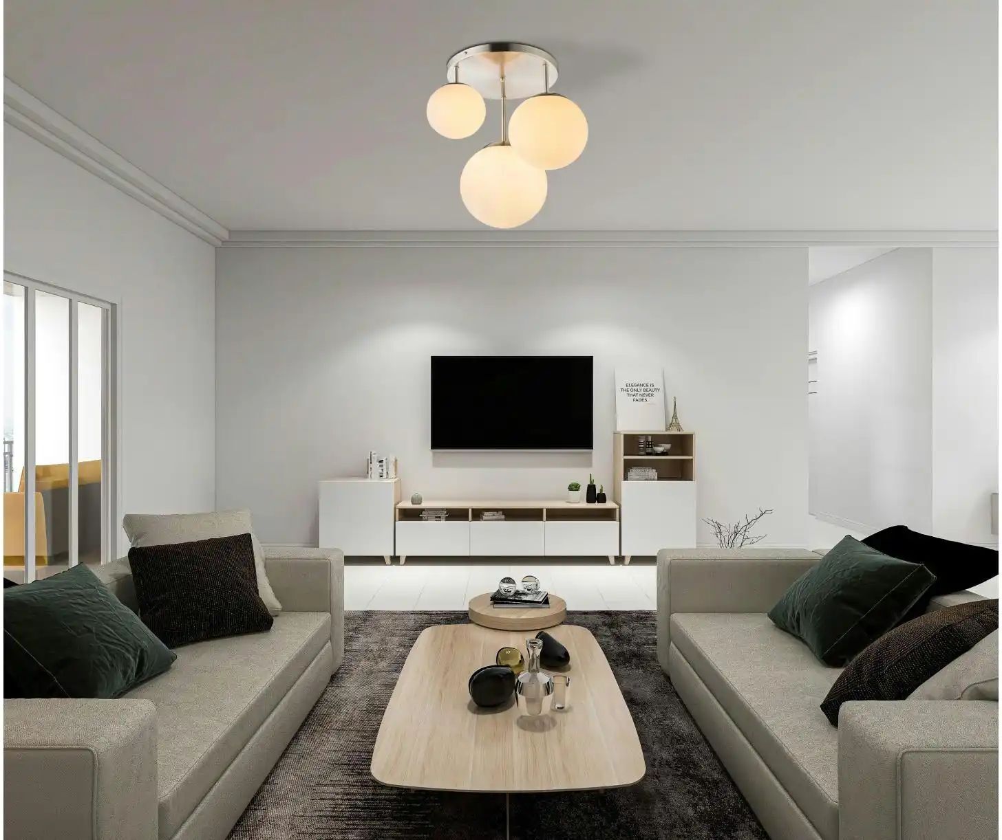 Globo Lighting Deckenleuchte   ¦ silber ¦ Maße (cm): H: 44  Ø: 47