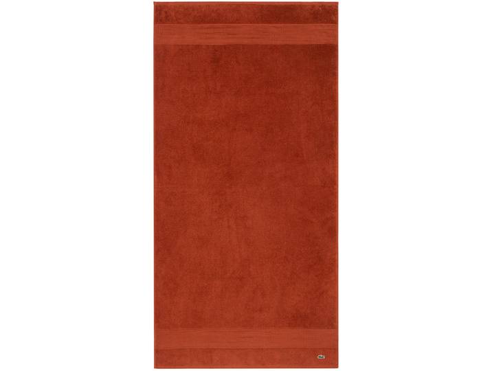 Duschtuch LACOSTE LLECROCO , rot (terrebattue), B:70cm L:140cm, Frottier, Obermaterial: 100% Baumwolle, Handtücher, Duschtuch, mit Label-Applikationen