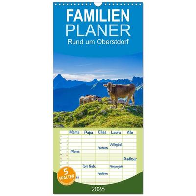 Familienplaner 2026 - Rund um Oberstdorf mit 5 Spalten (Wandkalender, 21 x 45 cm) CALVENDO