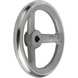 HANDRAD DIN950, D1=125 PASSBOHRUNG MIT NUT D2=12H7, B3=4, T=13,8, GRAUGUSS, OHNE GRIFF