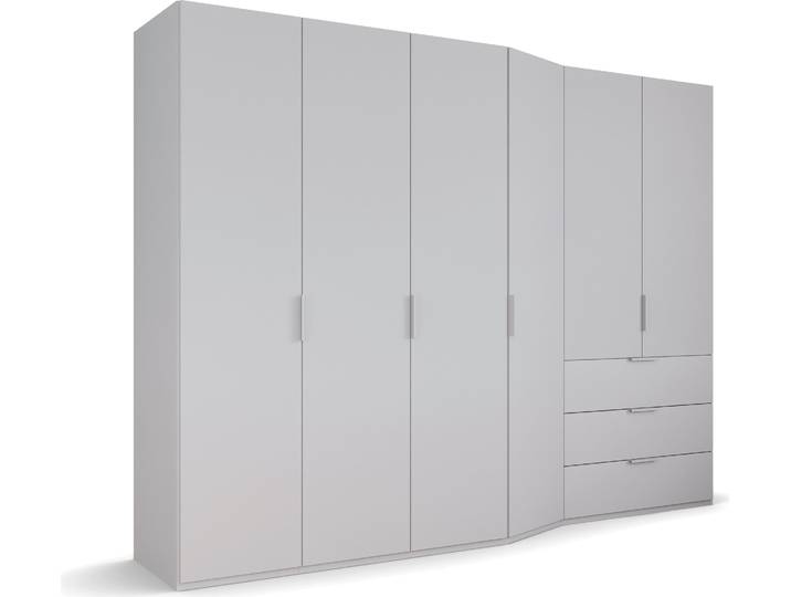 Drehtürenschrank, Holzwerkstoff, Seidengrau, 297×222×60 cm, Mit Soft-Close-Funktion, Klassisch, Rauch