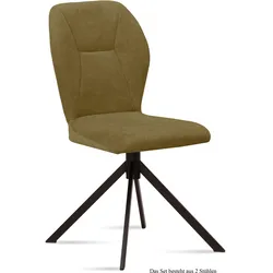 ESSZIMMERSTUHL (2er-Set) Dusca 51x92x60 Schwarz/Olivgrün