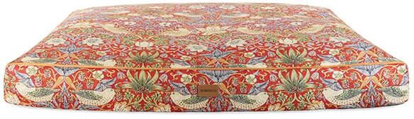 Morris & Co Strawberry Thief Burgundy Large Dog Mattress