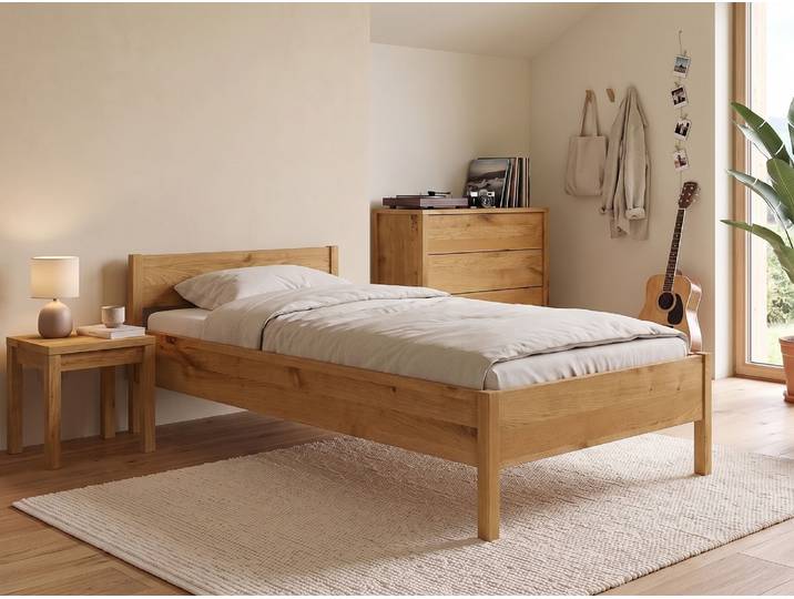 Kinder- und Jugendbett „Fiona“ Wildeiche 100 x 190 cm Massivholz Wildeiche