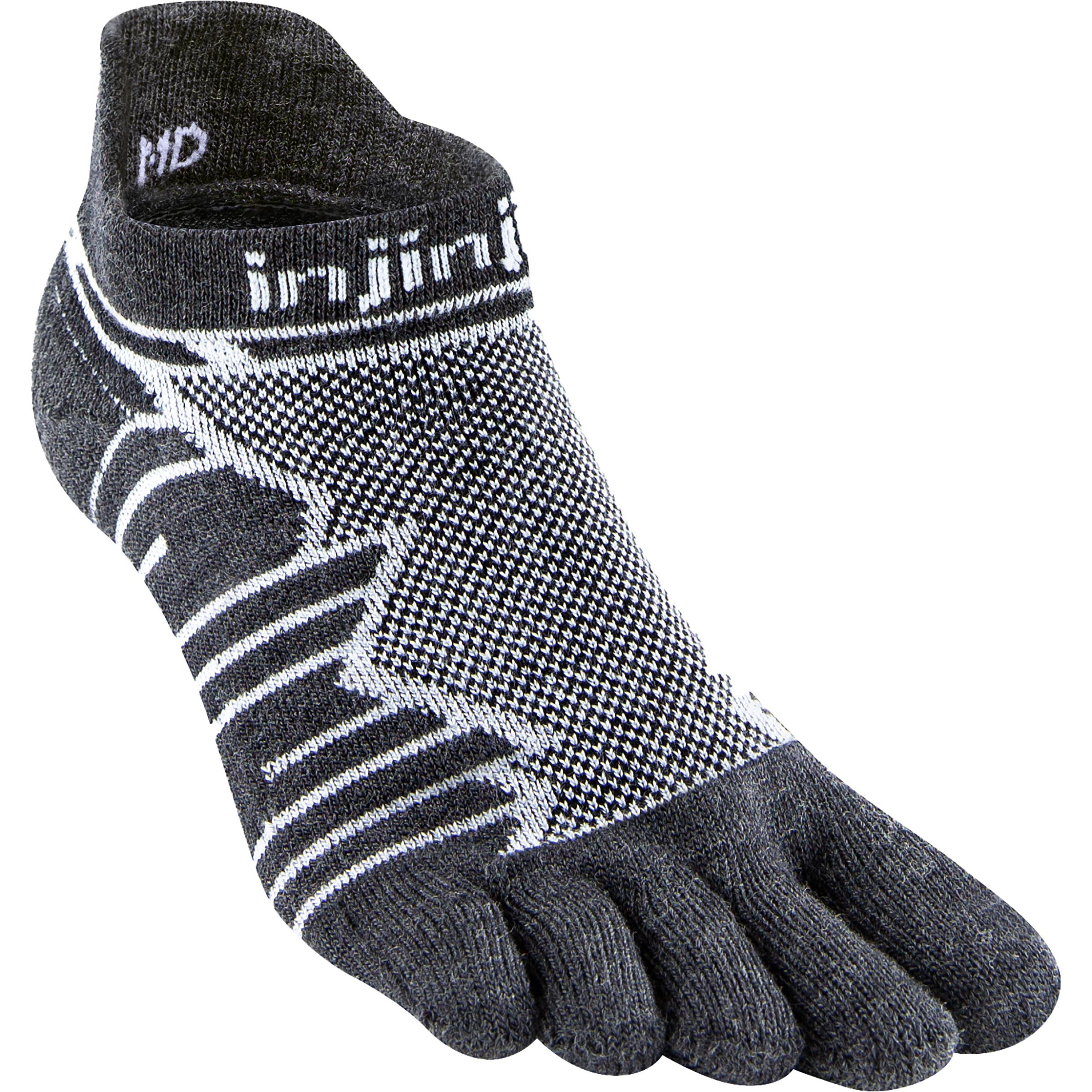 Injinji Ultra Run No Show Wool Laufsocken grau Größe 44.5 Trailrunning | Laufen Elastisch Merinowolle