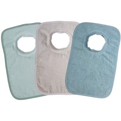 Lätzchen WÖRNER "Riesen-Schlupflatz 3er Pack", Baby, bunt (mint, greige), Baumwolle, Lätzchen, maschinenwaschbar, trocknergeeignet