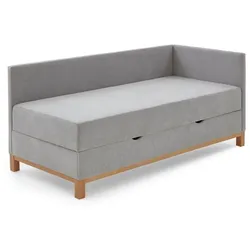meise.möbel Polsterbett Santos 120 x 200 cm Stoff Grau Hellgrau