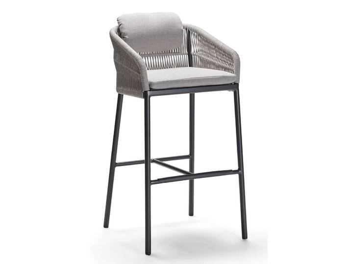 Stern Barsessel Jella Aluminium anthrazit matt Kordel Stone