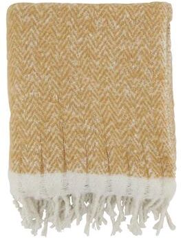 Saro Lifestyle Chic Herringbone Fringed Throw