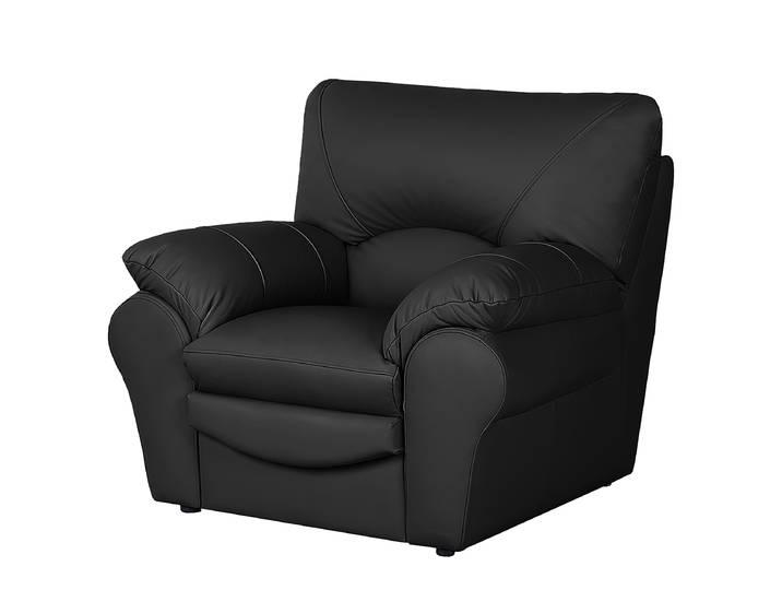 Sessel Echtleder Schwarz/Schwarz Echtleder Mabel 105 x 92 x 85cm