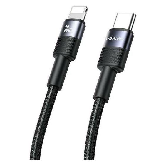 Usams Kabel USB-C na USB-C czarny/black 1,2m SJ729USBSG01 (US-SJ729) (1.20 m, USB 3.2 Gen 1, 30 W) (SJ729USBSG01)