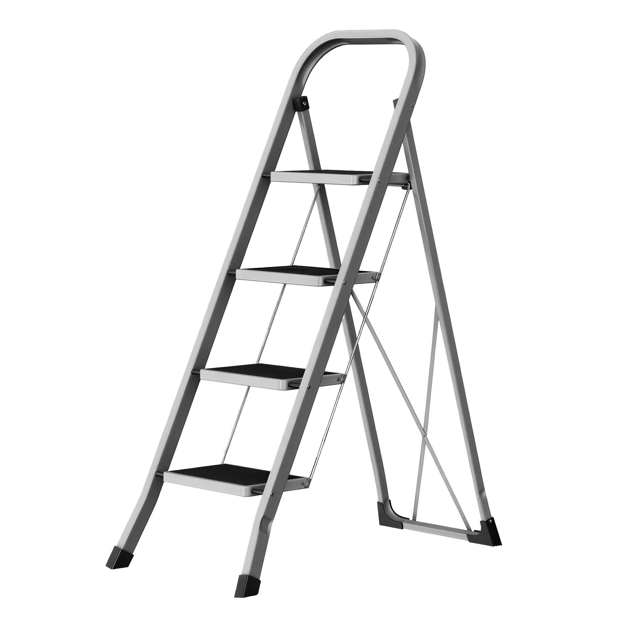 SONGMICS Trittleiter, Leiter mit 4 Stufen, Klapptritt GSLB35004G01