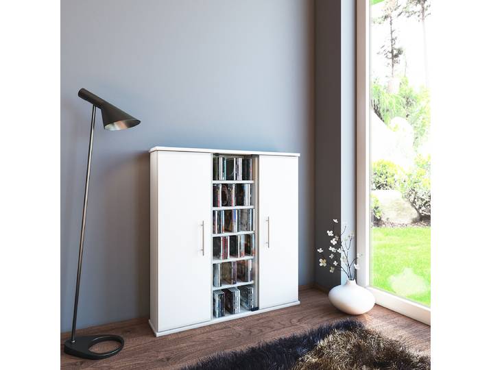Commode Santo 86 x 92 x 18cm Blanc/Blanc