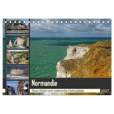Normandie - Raue Küste und malerische Hafenstädte (Tischkalender 2027 DIN A5 quer), CALVENDO Monatskalender
