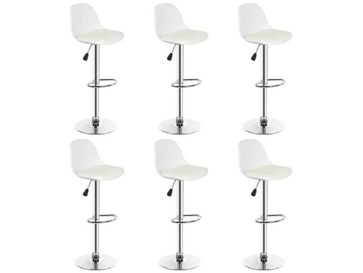 Lot de 6 tabourets de bar blancs réglables SHE - style contemporain