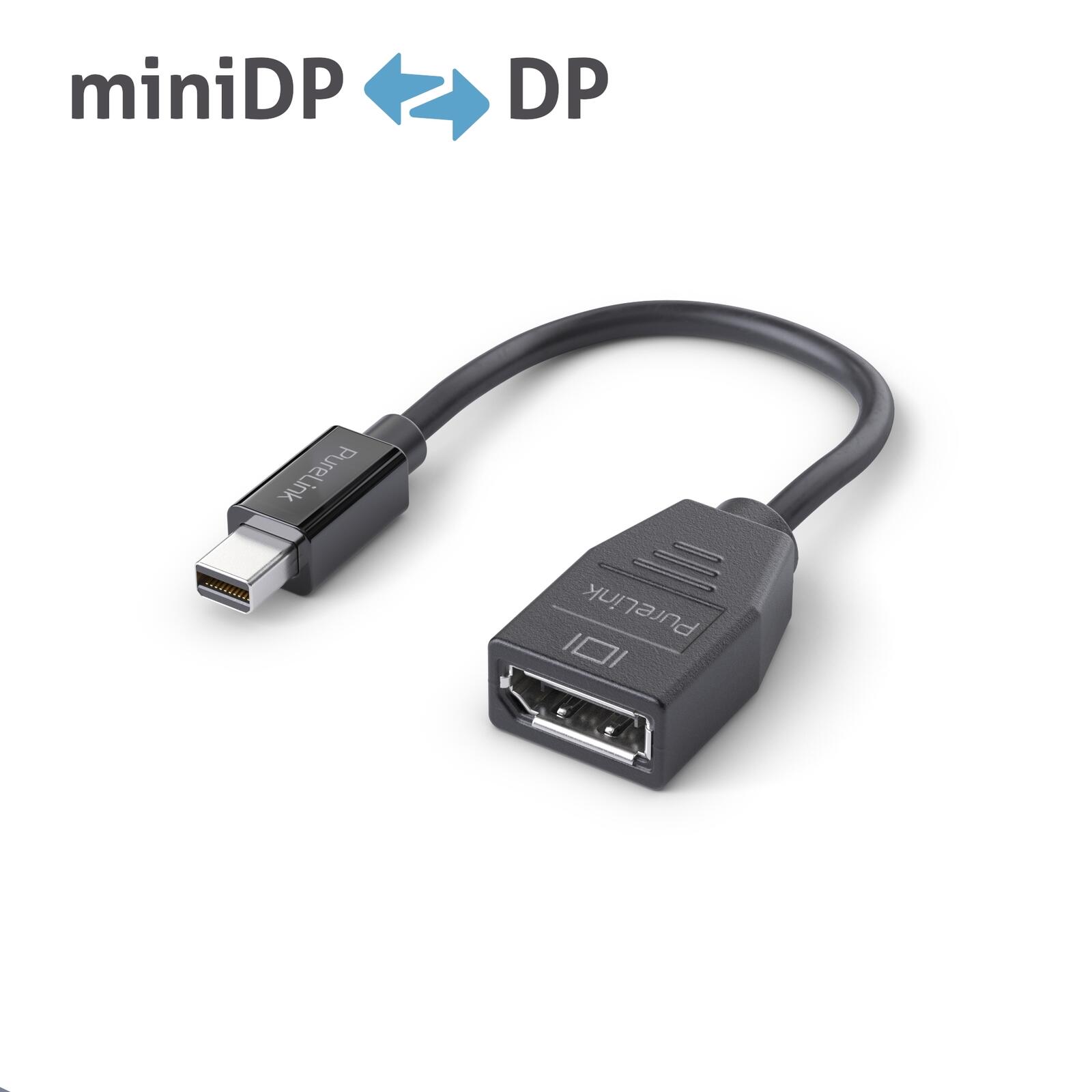 PureLink Mini DisplayPort auf DisplayPort Adapter - 4K60 - iSerie - schwarz - 0,10m IS161