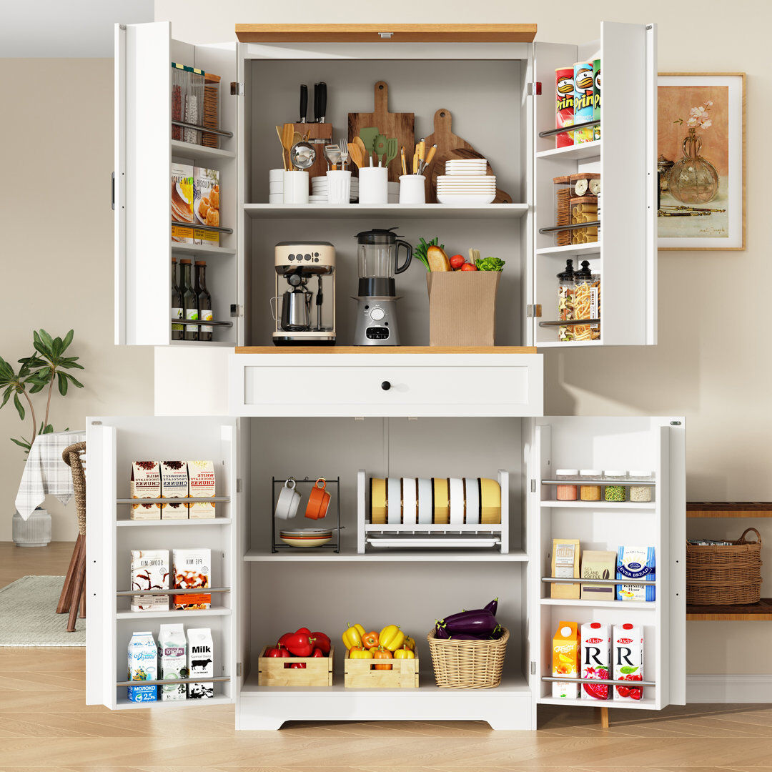 Mikado Living 180 cm H Standard Pantry / Tall Cabinet Natural 180cm H X 80cm W X 40cm D