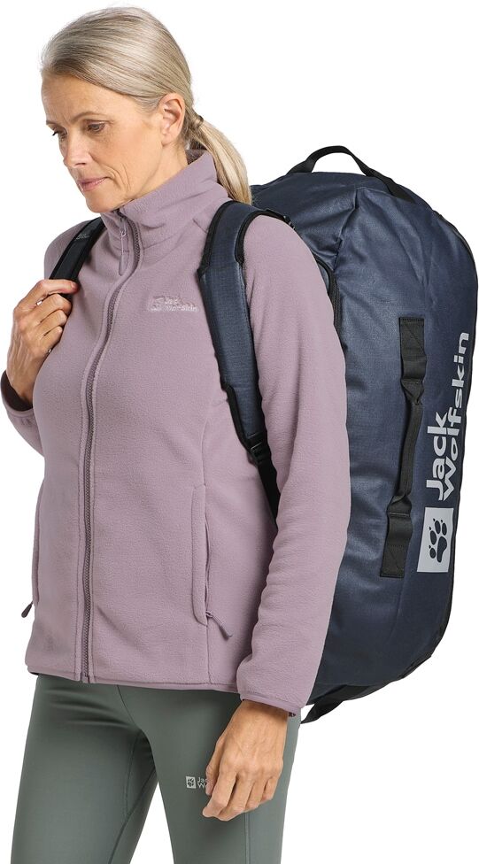 Sporttasche JACK WOLFSKIN "ALL-IN DUFFLE 65", Damen, Gr. onesize, blau (midnightsky), Polyester, Taschen Sporttasche midnightsky onesize