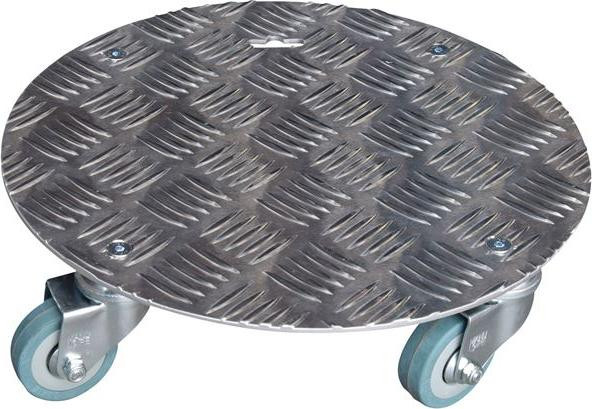 Louis Moulin Ronde plantenroller met schaakbordpatroon, aluminium, 30 cm