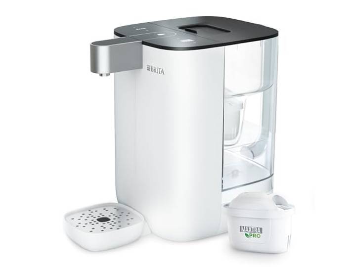 BRITA YOURCE mini Heißwasserspender für zuhause (4 Liter) weiß Tassenvolumen-, Temperatureinstellung, bakterienfreies Wasser dank UV-C-Technologie, MAXTRA PRO Extra Kalkschutz Wasserfilter
