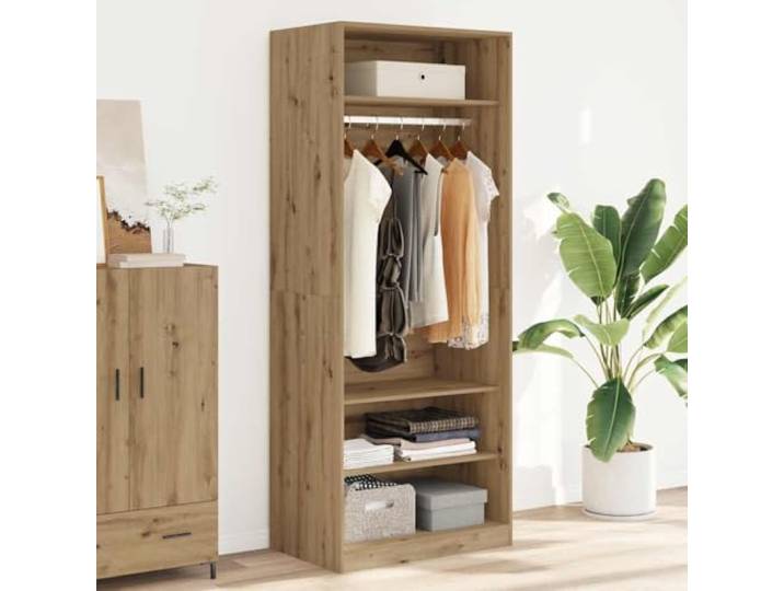 HKLGBVCR Kleiderschrank, Eiche, 80 x 50 x 200 cm, Holz