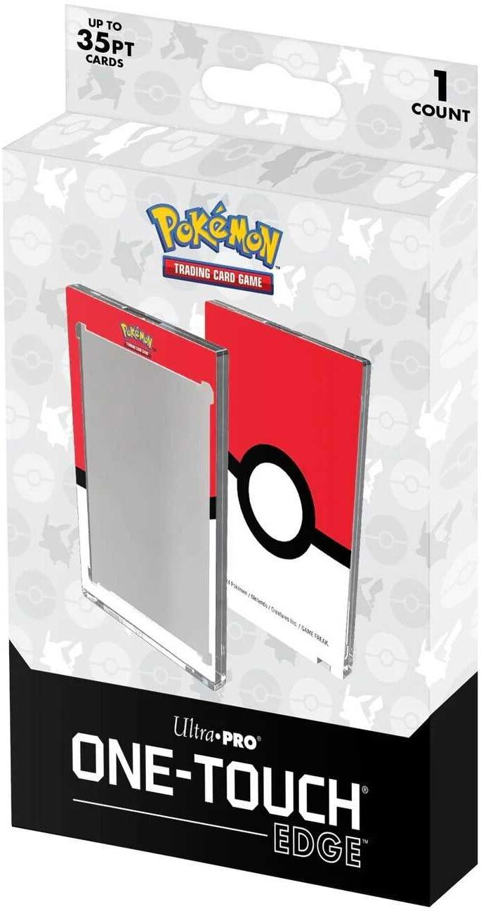 Pokémon Poké Ball ONE-TOUCH Edge Card Holder for Standard-Size Trading Cards, Magnetic Closure, 2 5/8 x 3 3/4 in, Ultra PRO