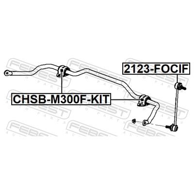 FEBEST Reparatursatz, Stabilisatorlager CHSB-M300F-KIT Vorderachse für GM