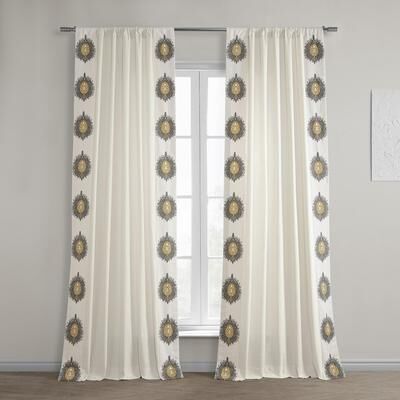 Exclusive Fabrics Mayan Solid Cotton Bordered Curtain (1 Panel)