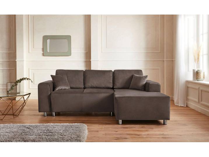 Home affaire Ecksofa Györ, L-Form, wahlweise mit Bettfunktion und Bettkasten incl. 2 Zierkissen