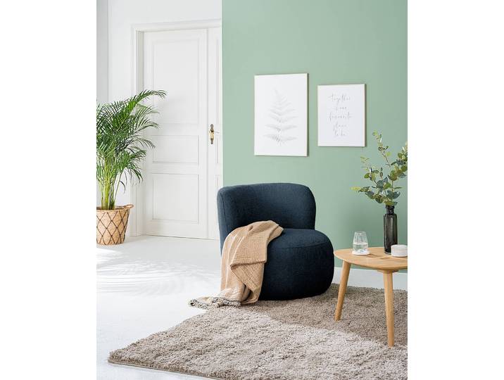 Sessel LOVELOCK Blau/Dunkelblau Bouclé Stoff Cady 78 x 75 x 84cm