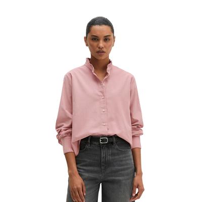 Langarmbluse MARC O'POLO "in samtiger Cord-Qualität", Damen, Gr. 42, rosa (misty rose), Obermaterial: 79% Baumwolle, 21% Lyocell, unifarben, regular fit bauchfrei, Manschette, Blusen
