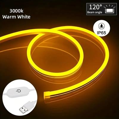 Inspired Living Smart Touch Neon LED Light Strip Dimmable Waterproof LED Rope Light For Custom Decor warm White 5m