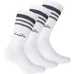 DIADORA Diadora Unisex Tennissocken - 3er Pack, Logo, Streifen, Größe 39-42 in Weiß Weiß
