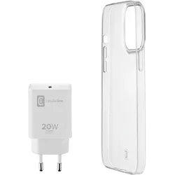 Cellularline Starter Kit (Apple iPhone 13 Pro Max), Smartphone Hülle, Weiss, Transparent