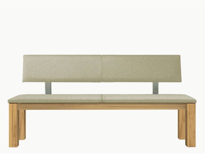 Sitzbank Culina - Komplett gepolstert - 160 cm - Eiche - Echtleder - cappuccino