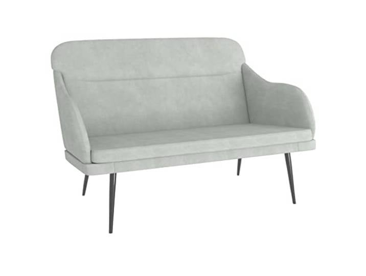 Makastle Sitzbank Hellgrau 110x76x80 cm Samt