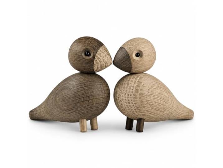 Kay Bojesen Inséparables 1 paire de figurines 9 cm Oiseaux chanteurs Décoration\, bois